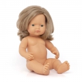Muñeca bebé rubia oscuro (38 cm)