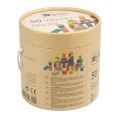 Bloques de madera pintados (Wooden Blocks) 50 piezas