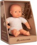 Mu�eco beb� cauc�sico con cuerpo de tela (32 cm) En caja