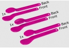 Paquete de 3 cucharas magenta planas diferentes texturas (Magenta Flatty)