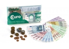 Billetes y monedas de euro para jugar