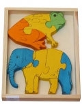 Puzzle - encajable de rana y elefante